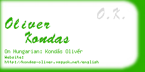 oliver kondas business card